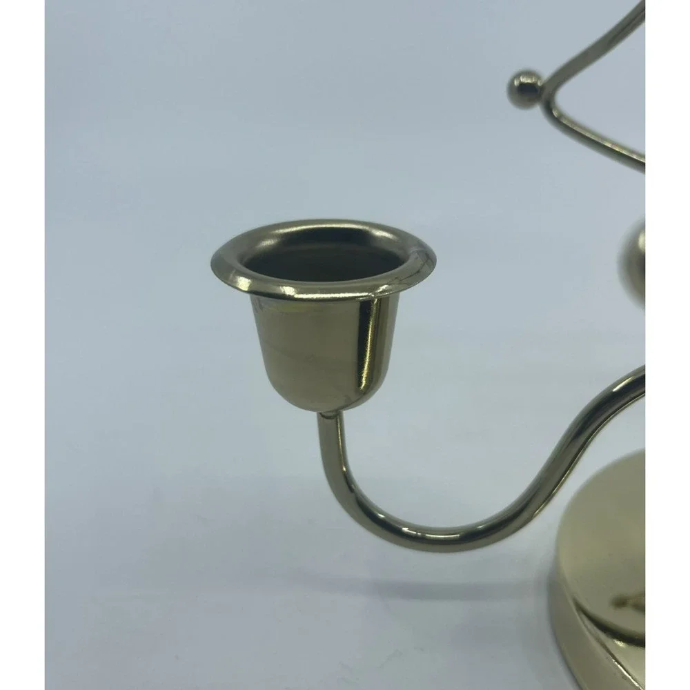 Christmas Tree‎ Holiday Candle Holder Brass Vintage 12